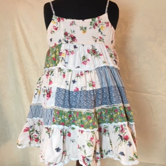 ✨HP✨ Cutey Couture Cotton Floral Patchwork Sundress w/Slip Size2 - Picture 4 of 14